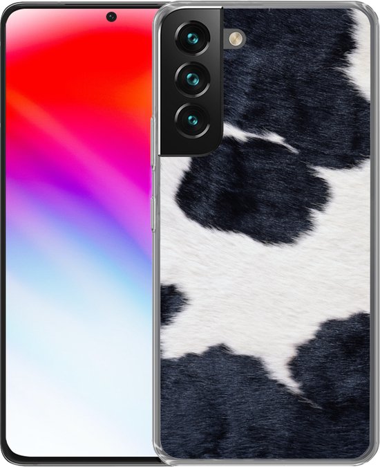 Coque Samsung Galaxy S22 - Image d'une peau de vache noire et blanche - Coque de téléphone en Siliconen