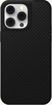 Hoesje geschikt voor Apple iPhone 14 Pro - Magnetische Case - Kevlar Series Magnetische Back Cover - Zwart