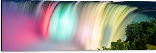 WallClassics - Dibond - Niagara Falls Watervallen in de VS - 90x30 cm Foto op Aluminium (Wanddecoratie van metaal)