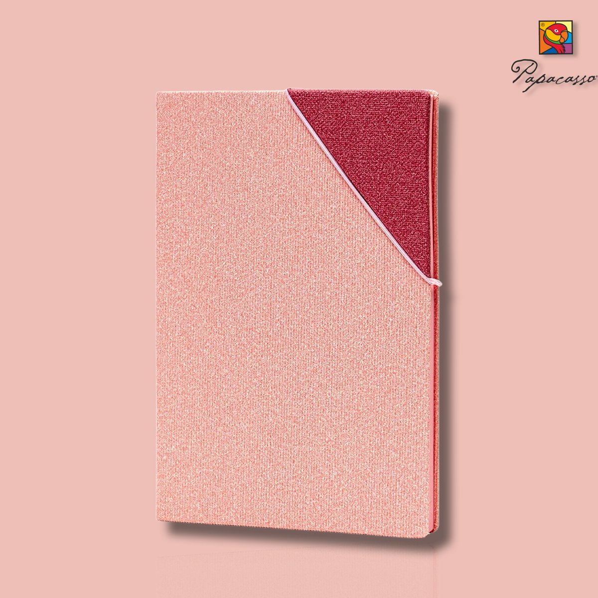 Papacasso Bullet Journal - A5 notitieboek - premium zuurvrij papier - hardcover notebook dotted - elastiek - opbergvak - roze