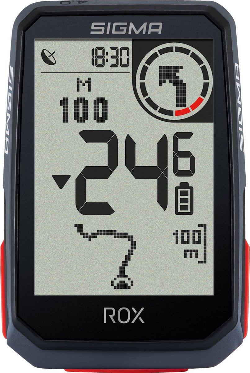 GPS Fietscomputer Sigma ROX 4.0 GPS HR + CADANS set met overclamp Butler stuurhouder - zwart