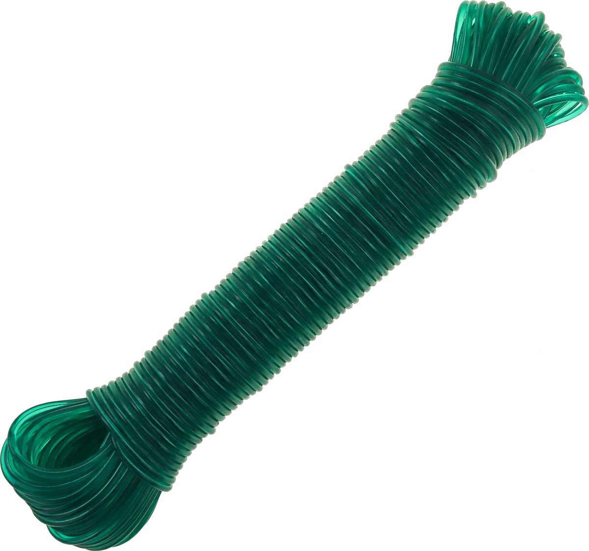 PrimeMatik - Drooglijn touw PVC met draadkern 30 m x 3 mm groen