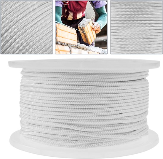 Polyester gevlochten touw 2 mm wit en zwart | Polyester gevlochten touw | Touw en