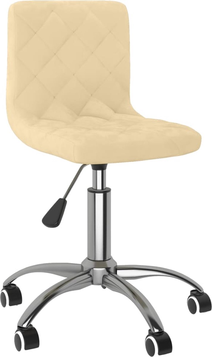 Prolenta Premium - Kantoorstoel draaibaar fluweel crèmekleurig