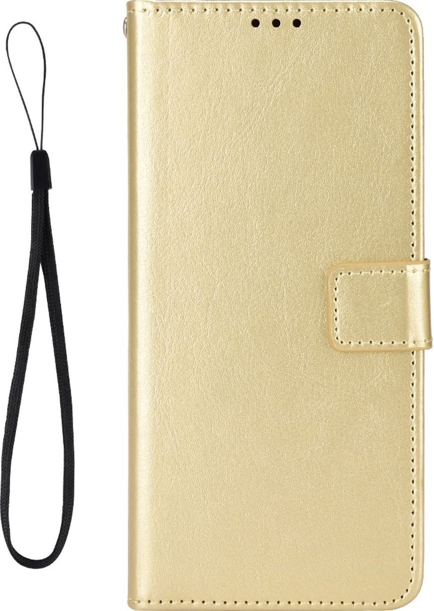 Mobigear Telefoonhoesje geschikt voor HONOR X7 Hoesje | Mobigear Wallet Bookcase Portemonnee | Pasjeshouder voor 3 Pasjes | Telefoonhoesje voor Pinpas / OV Kaart / Rijbewijs - Goud
