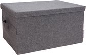 Bigso Box of Sweden Boîte de rangement en Tissus gris - Grijs - Empilable, Avec couvercle, Pliable