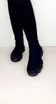 Princi Chicago Zwart - Dames Laarzen -  Hoge Sok Boots met Stevige Zool - Maat 37