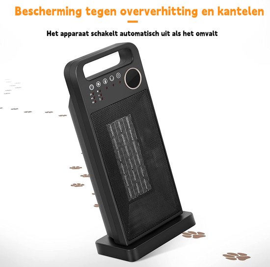 Doogo® Elektrische kachel - Luchtverhitter Energiebesparing 2000 W - PTC Keramische elektrische verwarming - verstelbare elektrische verwarming met afstandsbediening - 60 graden rotatie voor woonkamer - slaapkamer voor 30 m²