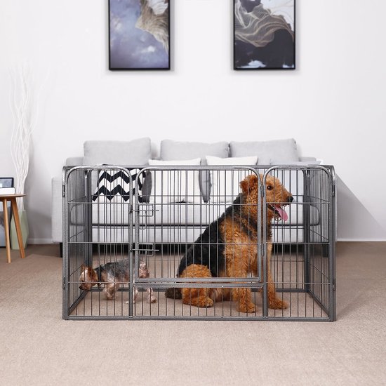 LUFEIS Opvouwbare Hondenren Bruin - Waterdicht Dierenverblijf Voor Binnen & Buiten, Ideaal Voor Puppy's En Katten