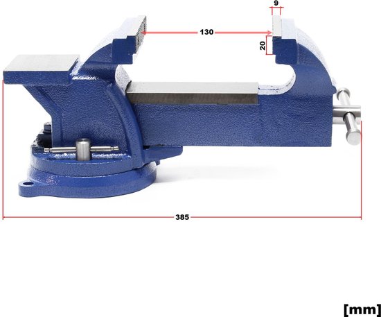 Bankschroef Heavy Duty 125mm spanbekken - met aambeeld - werkbank - schroefbank - voor zwaar gebruik