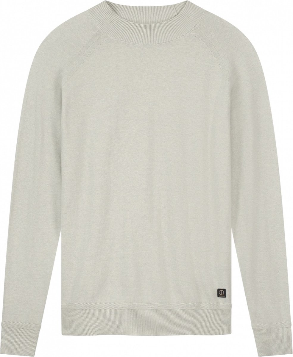 Mock Neck Soft Cotton Melange Offwhite (405538 - 102)