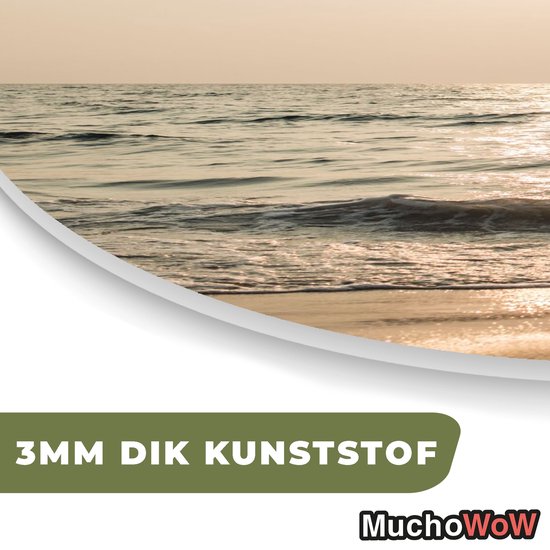 Décoration murale Organique - Décoration murale Plastique - Peinture Organique - Mer - Plage - Soleil - 60x60 cm - Forme miroir organique sur plastique