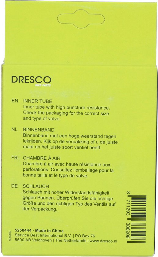 Dresco Binnenband - Voor 27.5/28 & 29 inch - ETRTO maat 40/62-584/635 - Sclave/Frans ventiel - Ventielhoogte 40mm - Geschikt voor meerdere bandenmaten van Dresco — afbeelding 2