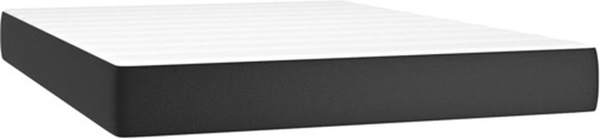 vidaXL - Pocketveringmatras - medium - 140x190x20 - cm - kunstleer - zwart