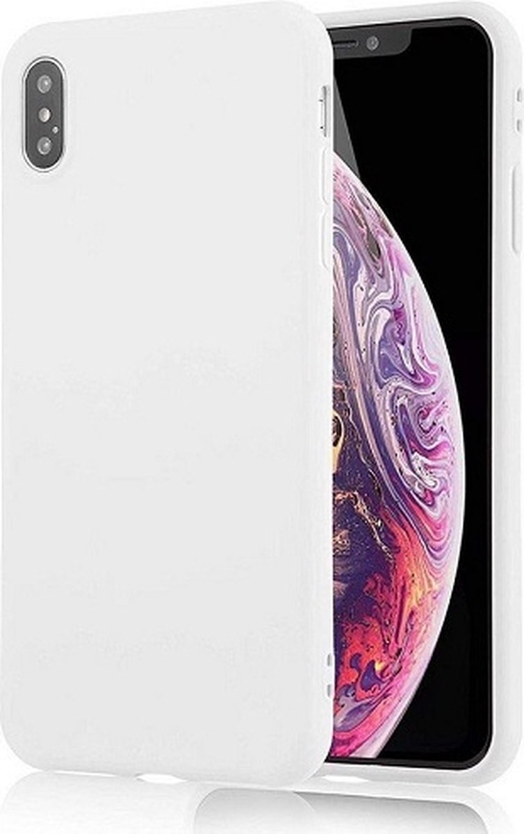 iPhone XR Siliconen Hoesje Pastelkleur Wit