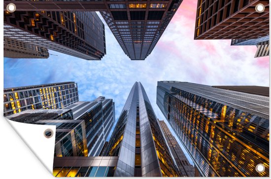 Affiche Sunrise in Chicago Garden 120x80 cm - Toile de jardin / Toile d'extérieur / Peintures pour l'extérieur (décoration de jardin)