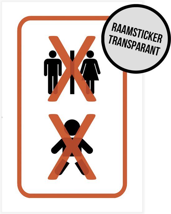 Stickers Pictogram 2 stuks Geen openbaar toilet beschikbaar/ Vervangen van...