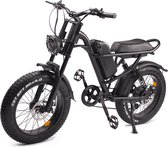 Upgraded IDpoo-2  Elektrische Fatbike | Max snelheid 45km/u | Retro E-bike | Elektrische Fiets | 20 Inch banden | 7 Speed Shimano versnellingen  | 550W Motor | 48V 15.6AN Lithium accu | Carbon Staal Zwart
