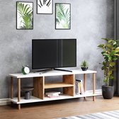 TV meubel Ærøskøbing 120x29x43 cm wit houtkleurig