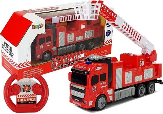 Camion de pompiers - RC - 27x8,5x10,5cm - rouge