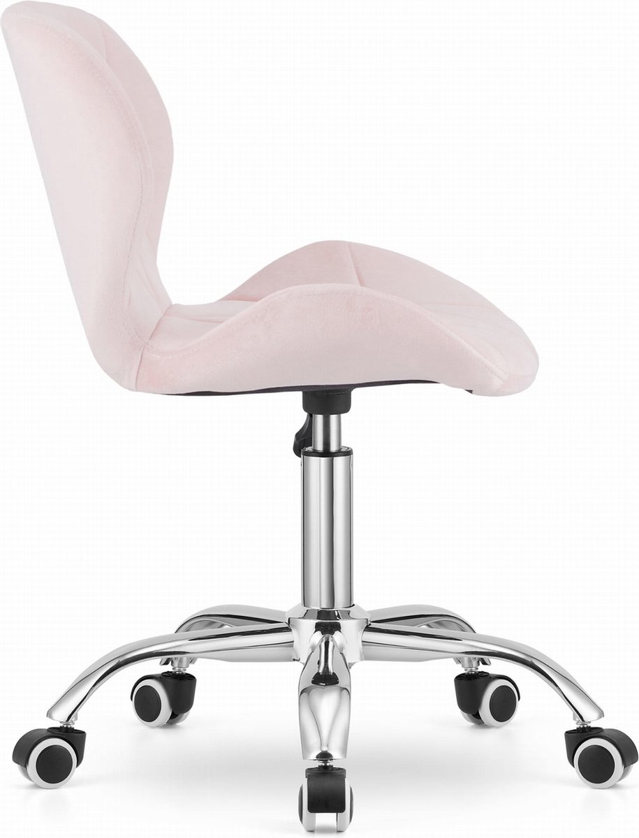 AVOLA - Bureaustoel - velvet - ergonomisch - roze - afbeelding 3