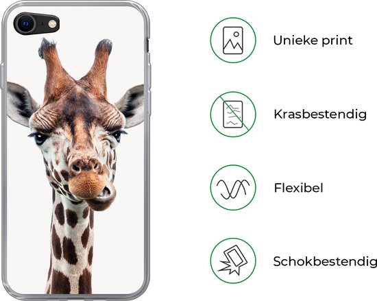 Coque iPhone 7 - Chambre de Chambre de bébé - Girafe - Tête - Portrait - Gros plan - Chambre de bébé - Chambre à coucher - Coque de téléphone en Siliconen -