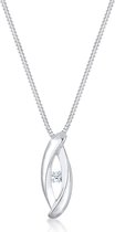 Elli PREMIUM Dames Halsketting Infinity hanger diamant (0,03 ct.) in 925 sterling zilver