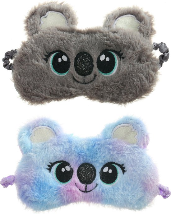 2-pack Koala Slaapmaskers kind - Grijs Paars - Vanaf 5 jaar