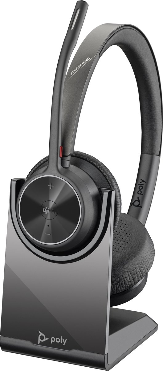 HP Poly Voyager 4320 USB-A Headset +BT700 Dongle On Ear headset Computer Bluetooth Stereo Zwart Volumeregeling, Microfo