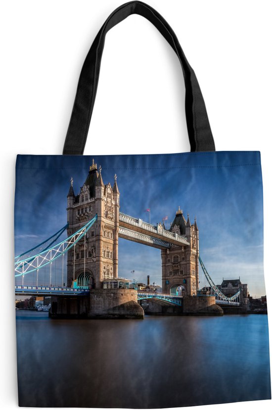 MuchoWow® Schoudertas - Strandtas - Big Shopper - Boodschappentas - Tower Bridge - Theems - Londen - 45x45 cm - Katoenen tas