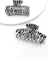 Nerissa- Luxe Haarklem Zebraprint - Haarclip/Haarspeld - Haaraccessoires Bruiloft- Zwart/Wit