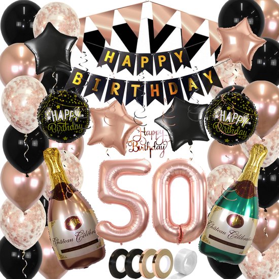 50 Jaar Abraham & Sarah Feest Verjaardag Versiering Confetti Helium  Ballonnen Slingers... | bol.com