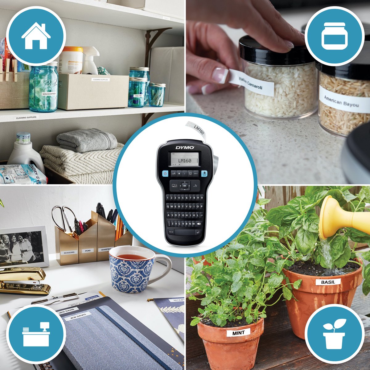 DYMO LabelManager 160 Labelprinter startpakket | Handheld Labelmaker-machine | met 3 rollen Dymo D1 labeltape QWERTY-toetsenbord | Ideaal voor kantoor of thuis thumbnail 2