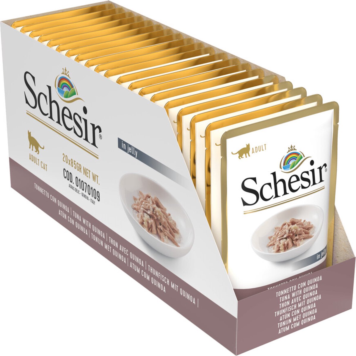 20x Schesir Kattenvoer Tonijn - Quinoa in Gelei 85 gr