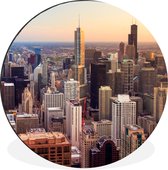 Le soleil se couche sur le Trump International Hotel and Tower Wall cercle aluminium ⌀ 30 cm - impression photo sur cercle mural / cercle vivant / cercle de jardin (décoration murale)