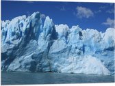 WallClassics - Vlag - IJsbergen met Water en Zon - 80x60 cm Foto op Polyester Vlag