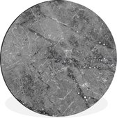 WallCircle - Wandcirkel - Muurcirkel - Marmer - Grijs - Wit - Aluminium - Dibond - ⌀ 140 cm - Binnen en Buiten