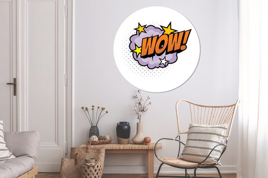 WallCircle - Cercle mural - Cercle mural - ' Wow!' - Proverbes - Citations - Aluminium - Dibond - 120x120 cm - Intérieur et Extérieur XXL