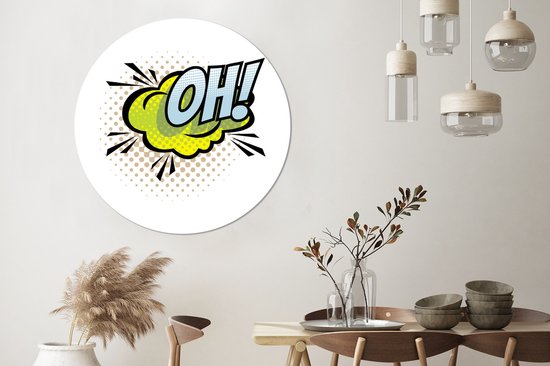 WallCircle - Cercle mural - Cercle mural - Proverbes - 'Oh !' - Citations - Aluminium - Dibond - 120x120 cm - Intérieur et Extérieur XXL