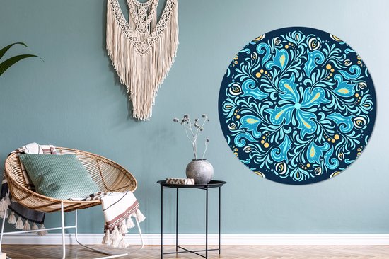 WallCircle - Cercle mural - Cercle mural - Bloem - Feuilles - Baie - Motifs - Aluminium - Dibond - 120x120 cm - Intérieur et Extérieur XXL
