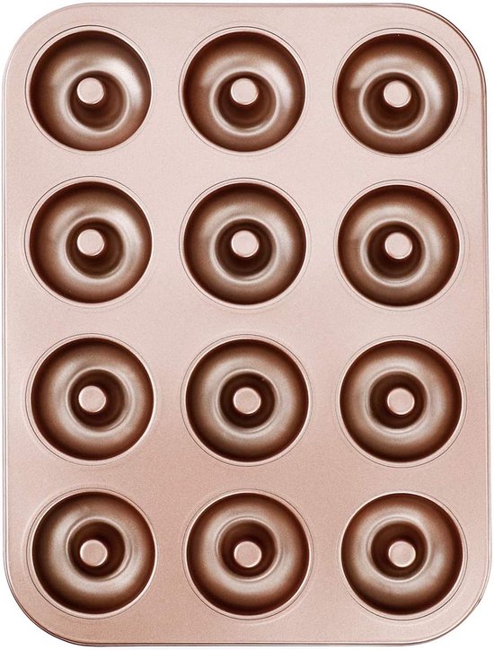 donutvormen 12 stuks antikleef metalen bakblik bakvorm voor cake-biscuit bagel muffin donut bakken, cake 35 * 26 cm