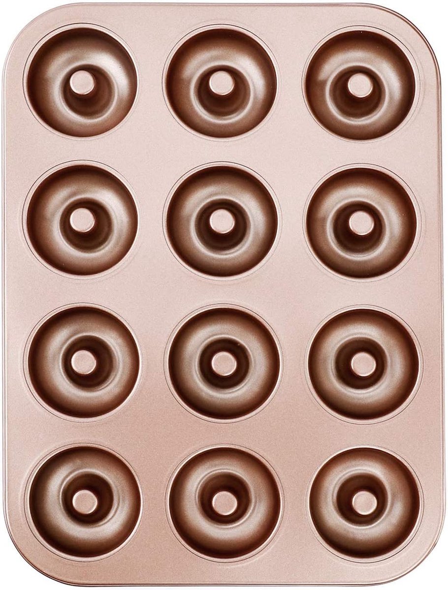 donutvormen 12 stuks antikleef metalen bakblik bakvorm voor cake-biscuit bagel muffin donut bakken, cake 35 * 26 cm