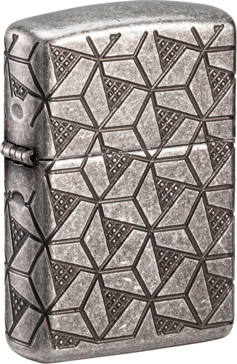 Aansteker Zippo Armor Case Geometric Pattern Silver Plate