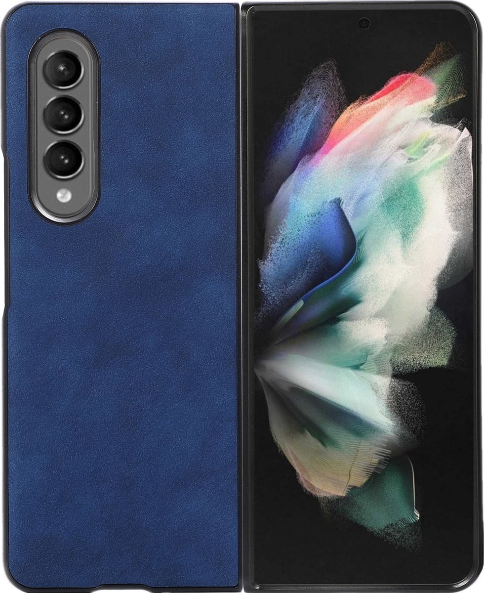 Mobigear Hoesje geschikt voor Samsung Galaxy Z Fold 4 Telefoonhoesje Hardcase | Mobigear Excellent Backcover | Galaxy Z Fold 4 Case | Back Cover - Blauw