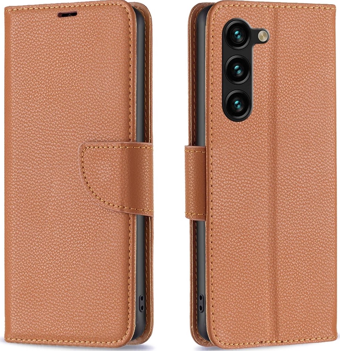 Mobigear Telefoonhoesje geschikt voor Samsung Galaxy S23 Plus Hoesje | Mobigear Excellent Bookcase Portemonnee | Pasjeshouder voor 2 Pasjes | Telefoonhoesje voor Pinpas / OV Kaart / Rijbewijs - Bruin