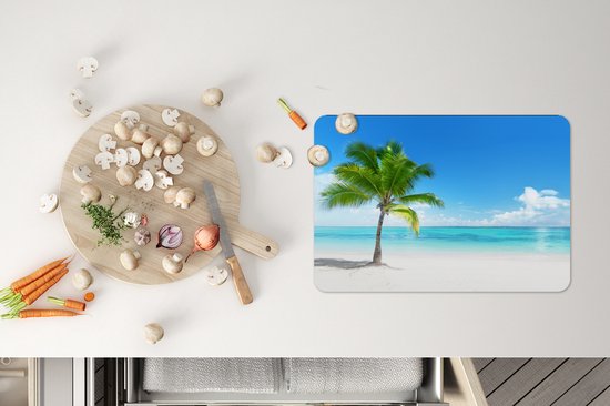 Set de Table - Napperons en Plastique - Palmier - Plage - Mer - Été - 45x30 cm - 6 Pièces - Résistant à la Chaleur - Antidérapant - Pad - Amovible