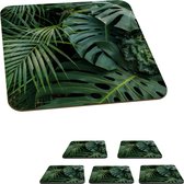 Onderzetters voor glazen - Planten - Jungle - Bladeren - Tropisch - 10x10 cm - Glasonderzetters - 6 stuks