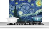 Spatscherm - Schilderij - Sterrennacht - Van Gogh - Oude meesters - Keuken - Kookplaat achterwand - Muurbeschermer - Spatwand - 80x55 cm