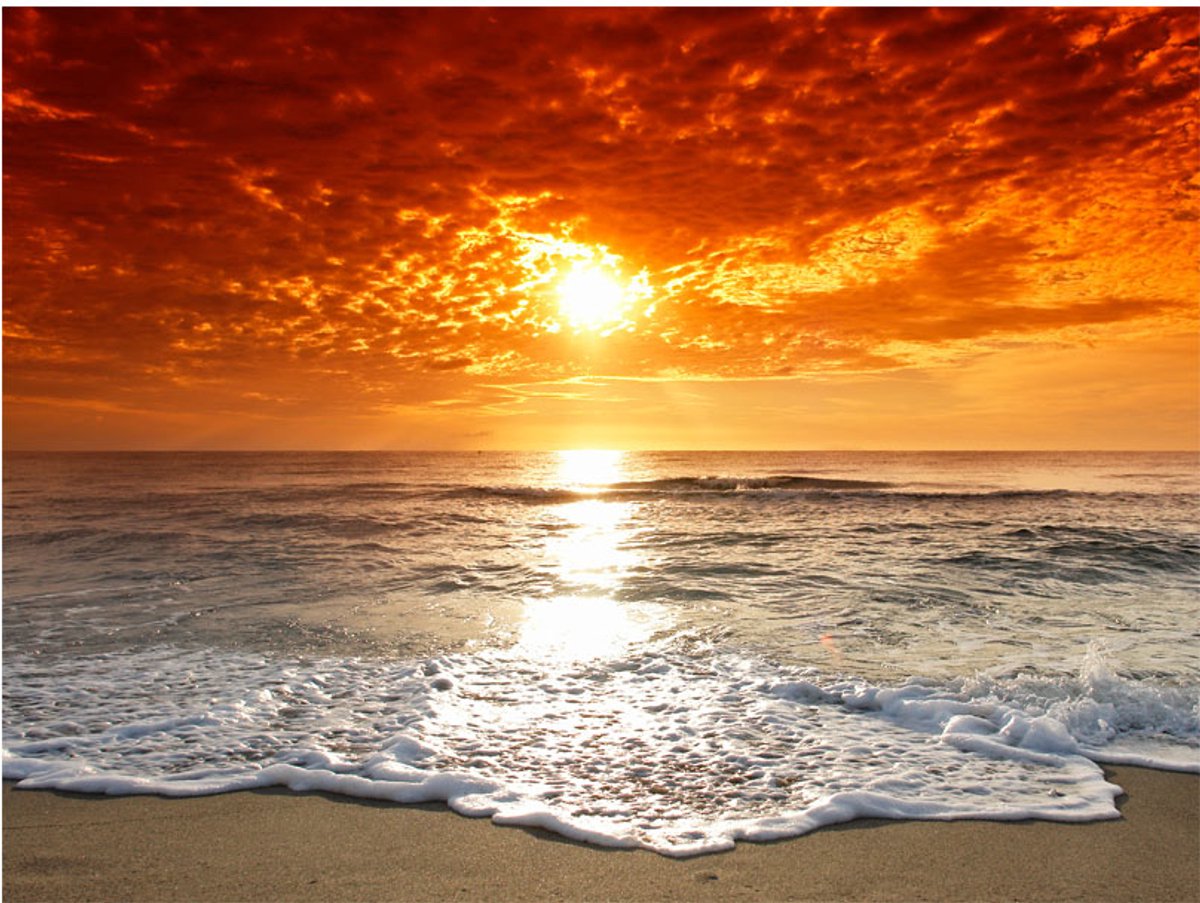Fotobehang - Prachtige zonsondergang.