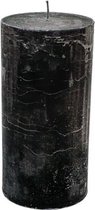 Stompkaars - zwart - 10x20cm - parafine - set van 2